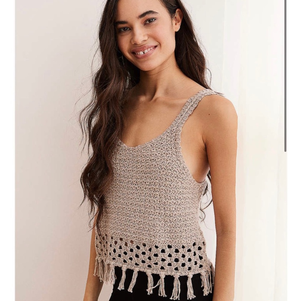 Aerie Crochet Sweater Tank